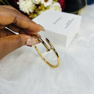 Gold nail bracelet