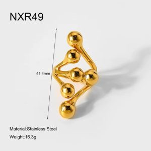 Stainless steel rings 003 size 8