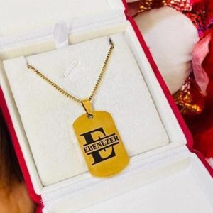 Engraved Gold capital letters