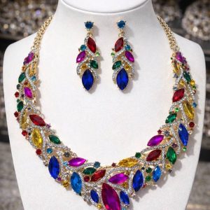 European crystal gem Necklace set 008