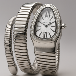 Silver white face   BVLGARI twisted