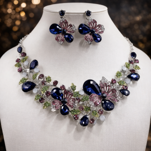 European crystal gem Necklace set 004