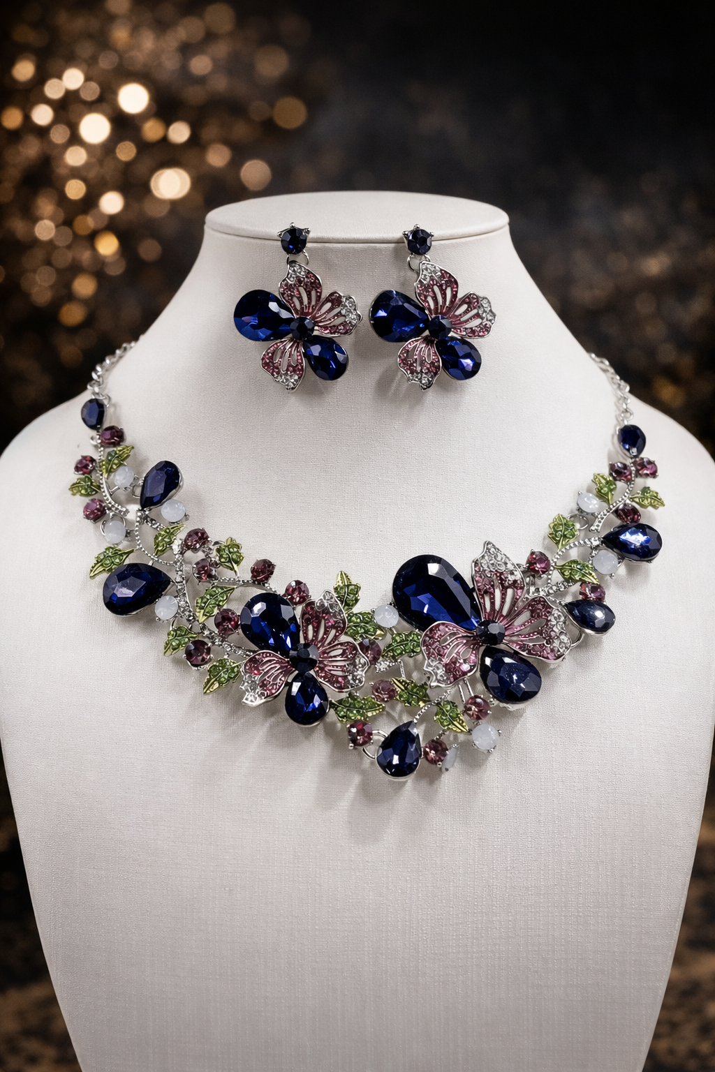 European crystal gem Necklace set 004