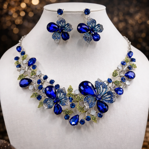 European crystal gem Necklace set 002