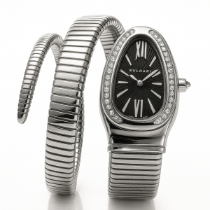 BVLGARI SILVER BLACK FACE SPIRAL