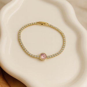 Zirconia pink stoned bracelet