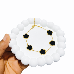 Black flowered bracelet
