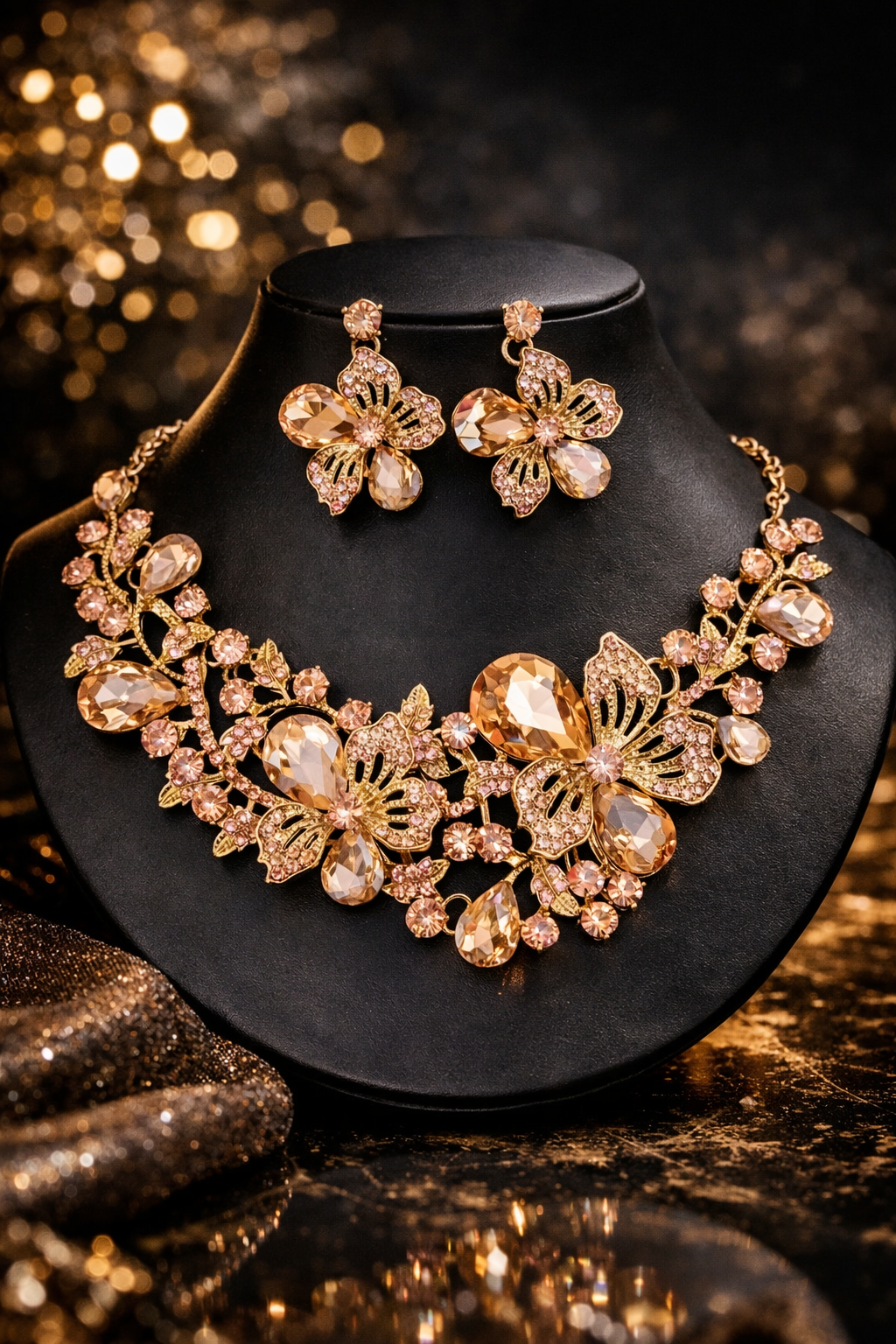 European crystal gem Necklace set 005