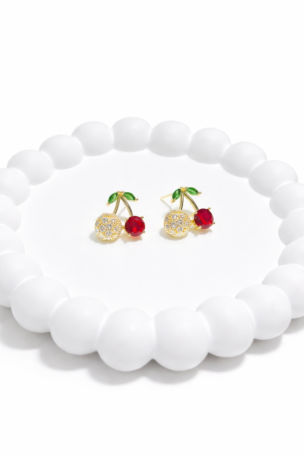 Cz cherry earrings