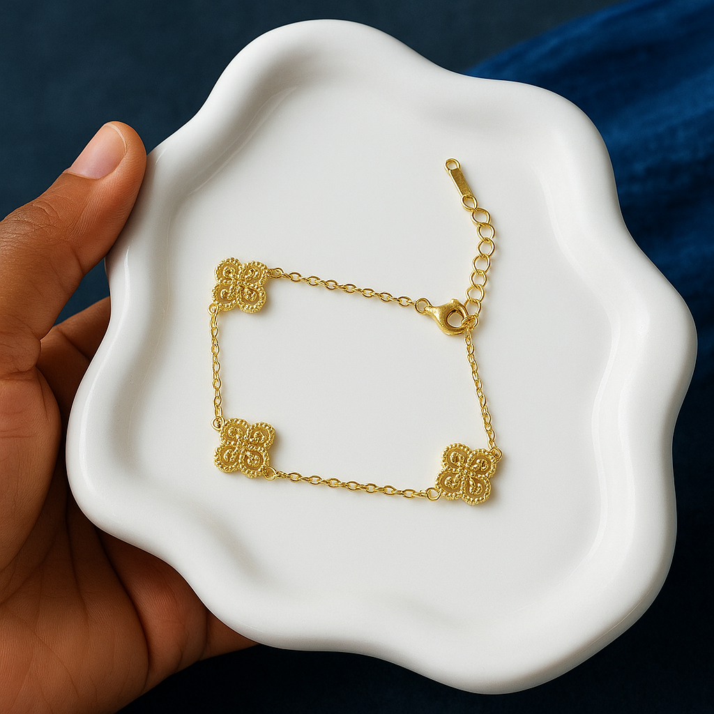 3 steel gold Vca bracelet