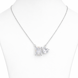 Silver Dainty stoned necklace