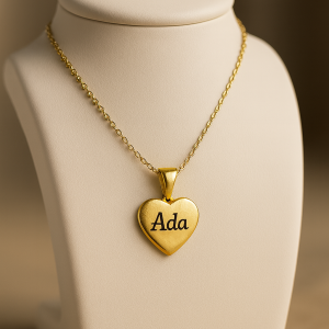 Engraved small heart necklace