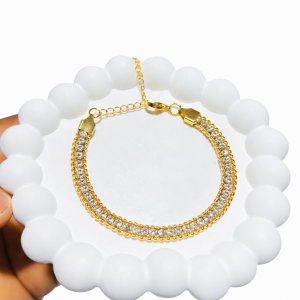 Stoned steel bracelet