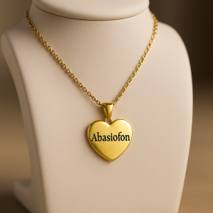 Engraved big heart shape necklace