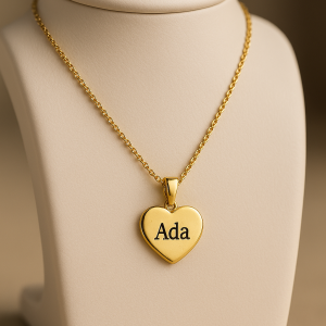 Engraved small heart necklace