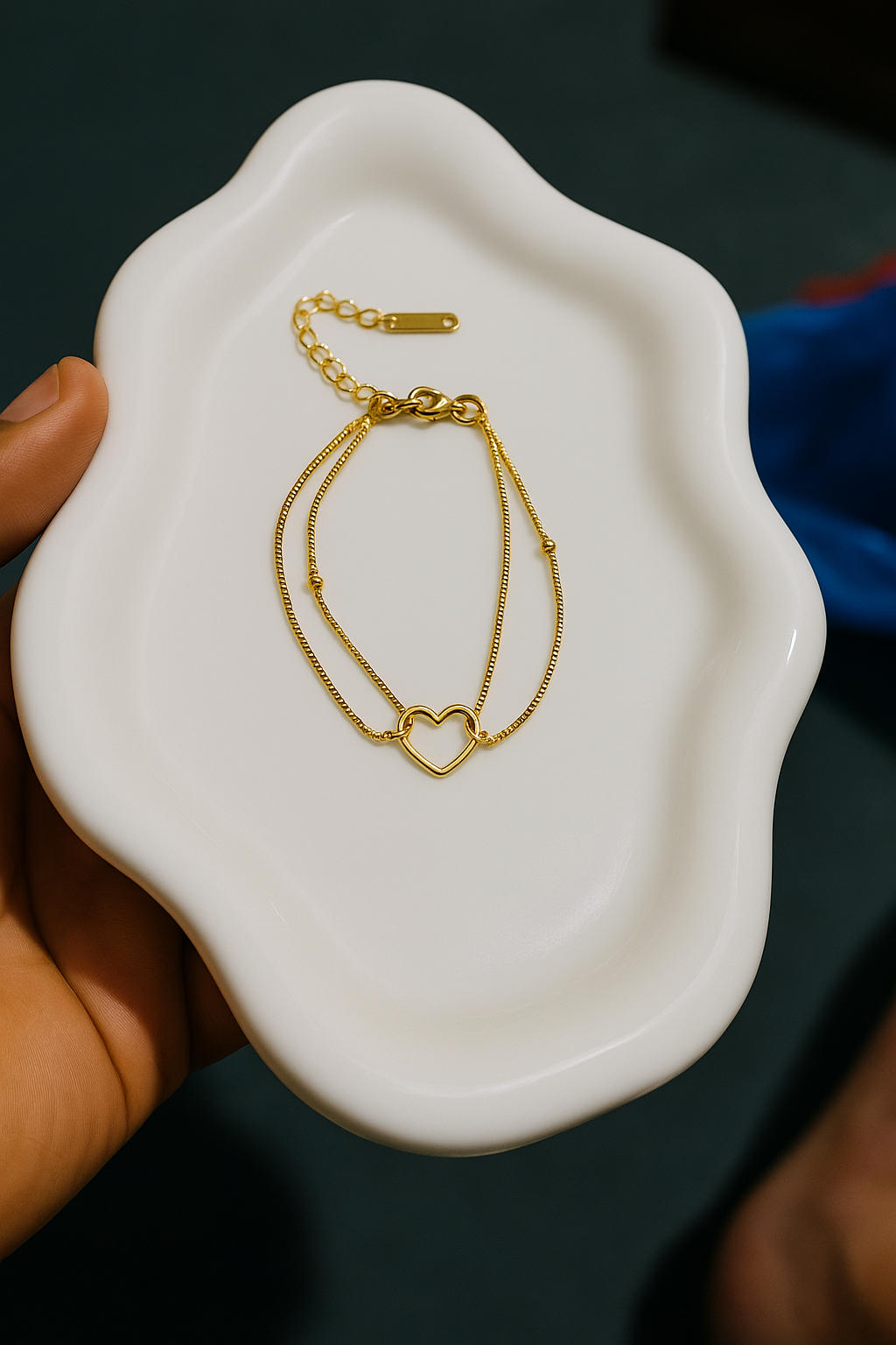 Double love steel bracelet