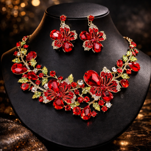 European crystal gem Necklace set 006