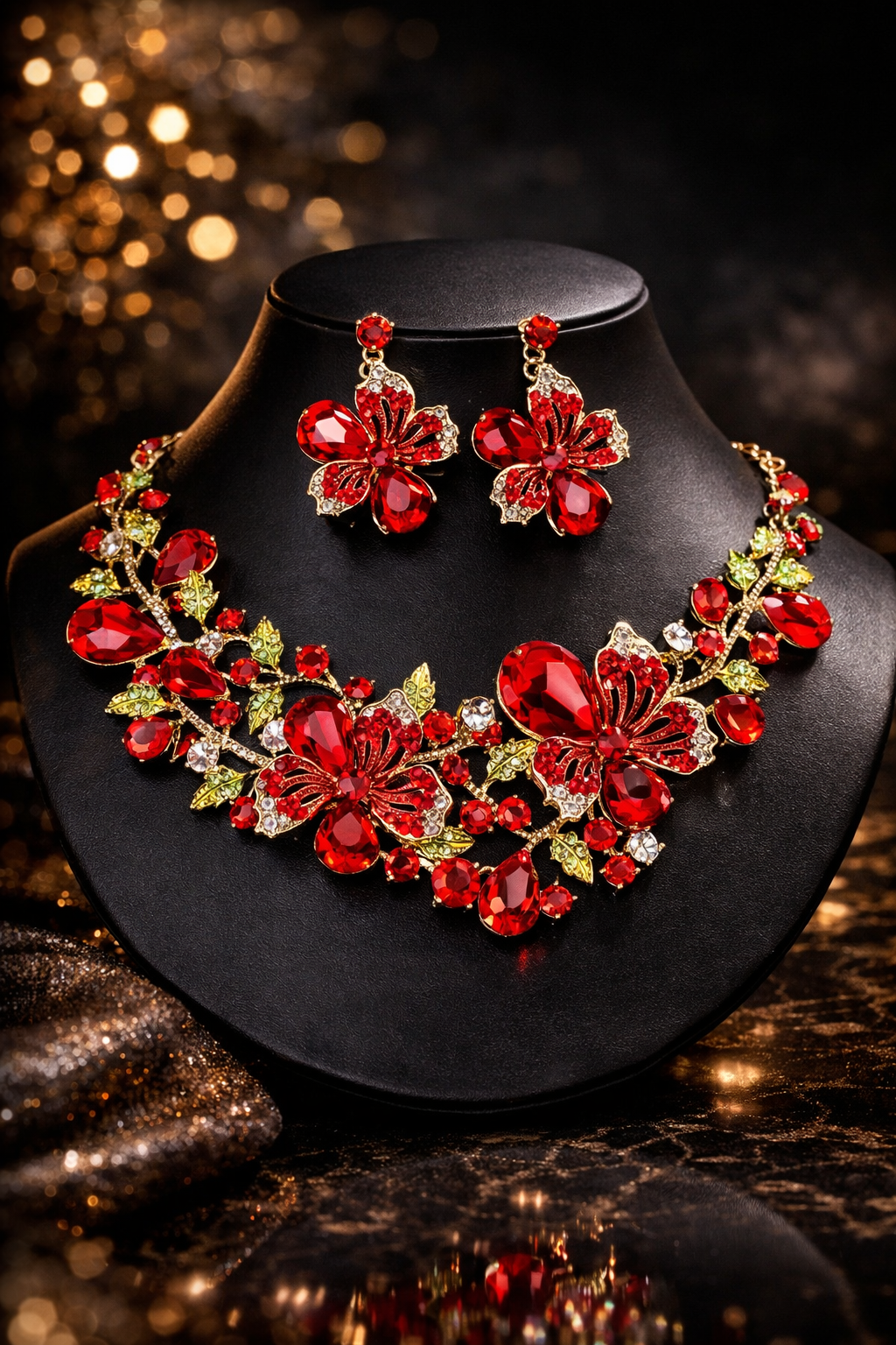 European crystal gem Necklace set 006