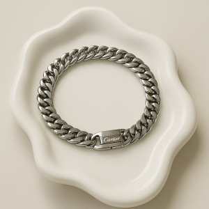 Silver Cartier Cuban bracelet