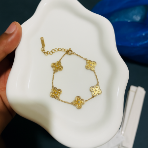 5 steel gold vca bracelet