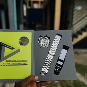 T5 silver chronograph watch