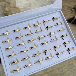 A box of stainless steel rings (36pcs) 020