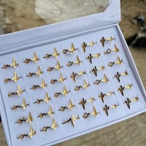A box of stainless steel rings (36pcs) 020