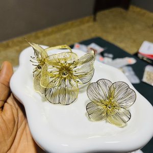 Flower Amiga bracelet and ring set