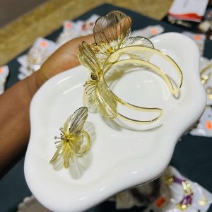 Flower Amiga bracelet and ring set