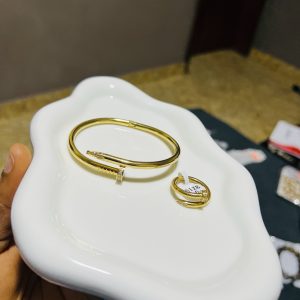 Cartier Stoned nail bracelet and ring