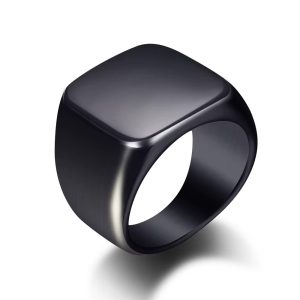 Black engraved ring size 12