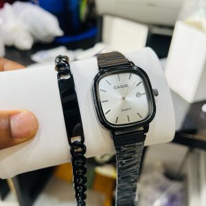 Engraved black Casio set