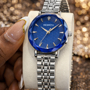 Rebirth silver blue fave watch with box