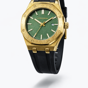 Chaxigo green tank face rubber watch boxed