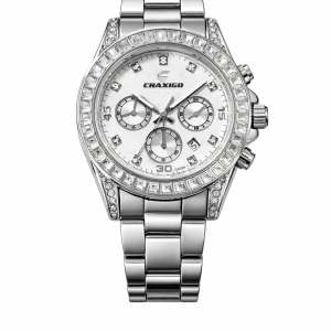 Chaxigo silver diamond cut watch boxed