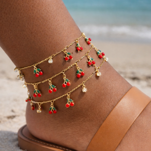 Cherry stoned ball anklet
