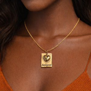 Engraved Square love necklace