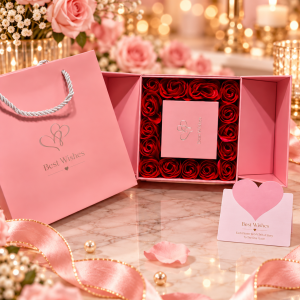 Pink best wishes rose box