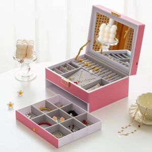 Pink led jewelry organizer