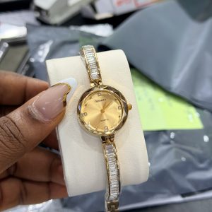Rebirth stoned gold watch with box