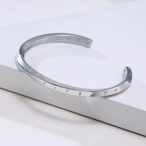Steel silver cuffed bracelet
