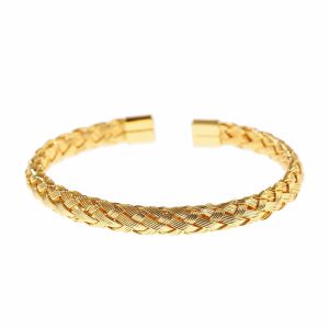 Steel gold corn row bracelet