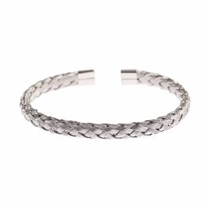 Steel silver corn row bracelet