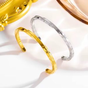 Steel gold cuffed bracelet