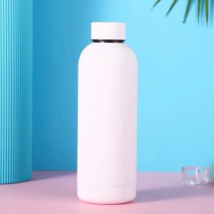 Engraved white water bottle