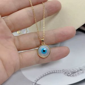 Dainty blue eyes necklace