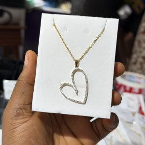 Dainty white love necklace
