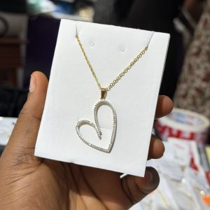 Dainty white love necklace