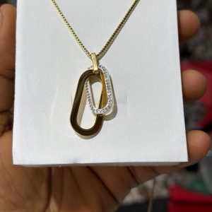 Dainty double steel necklace