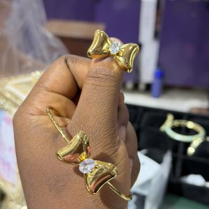 Bow tie bracelet and ring